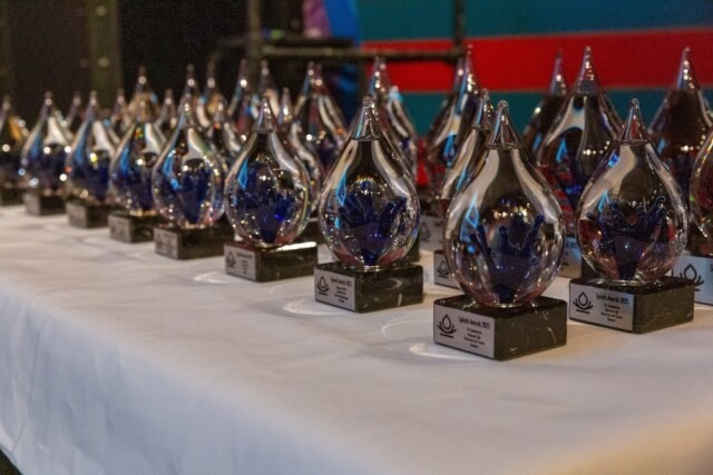 Op een rij: de glasgeblazen Splash Awards 