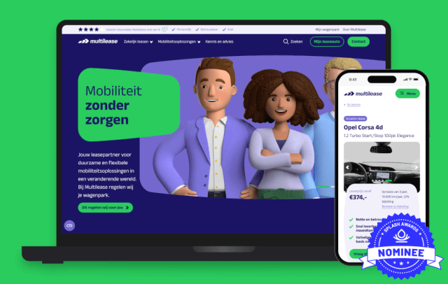 Website Multilease op laptopscherm