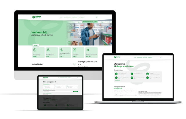 Alphega-apotheken website op diverse devices