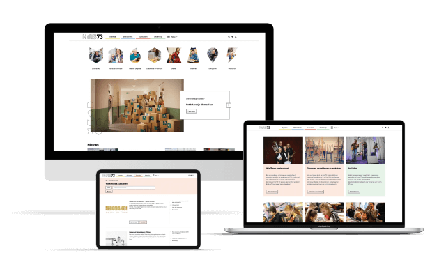 Weergave website Huis73 op verschillende devices