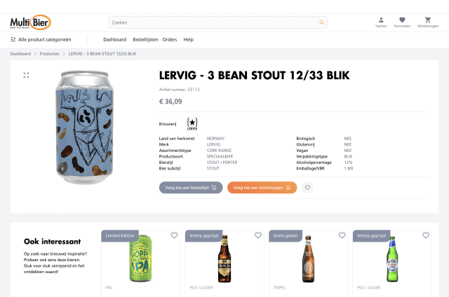 Dtailpagina website Multi Bier