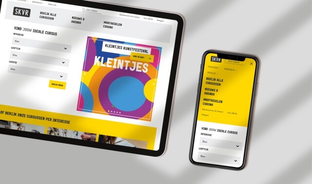 Screen website SKVR op tablet en mobiel