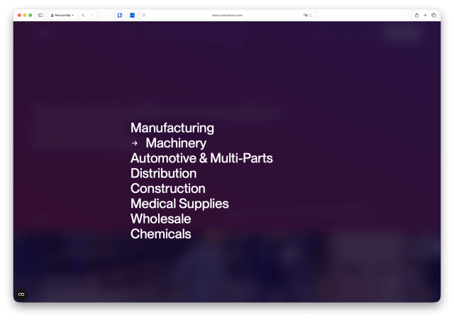 Menu website SanacomerceCOM