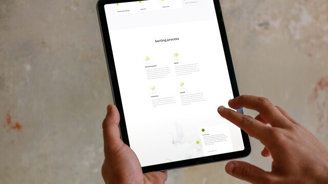 Bebat website op tablet