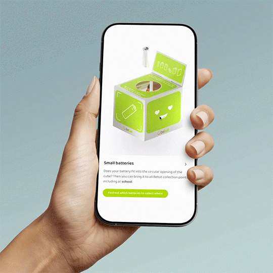 Bebat website op mobiel
